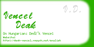 vencel deak business card